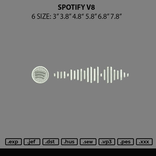 Spotify V8 Embroidery File 6 sizes