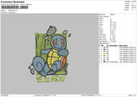 Squirtle Embroidery File 4 size