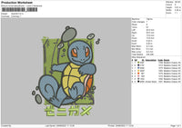Squirtle Embroidery File 4 size