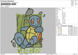 Squirtle Embroidery File 4 size