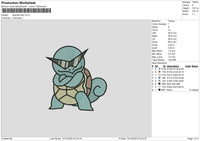 Squirtle Poke Embroidery File 6 sizes