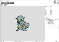 Squirtle Poke Embroidery File 6 sizes