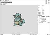 Squirtle Poke Embroidery File 6 sizes