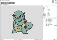 Squirtle Poke Embroidery File 6 sizes