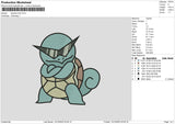 Squirtle Poke Embroidery File 6 sizes