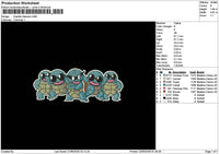Squirtle 2205 Embroidery File 6 sizes