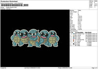 Squirtle 2205 Embroidery File 6 sizes