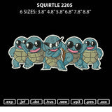 Squirtle 2205 Embroidery File 6 sizes