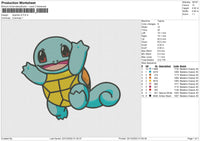 Squirtle V2 Embroidery File 6 sizes
