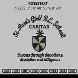 Rosestext Embroidery File 6 sizes