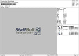 Staffbull Text Embroidery File 6 sizes