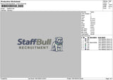 Staffbull Text Embroidery File 6 sizes
