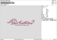 Staraestheticstext Embroidery File 6 sizes