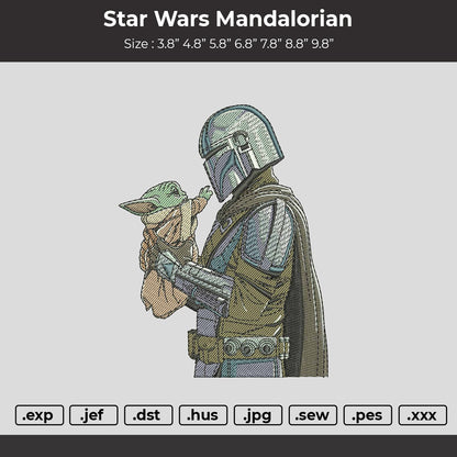 Star Wras Mandalorian Embroidery Machine Design Files