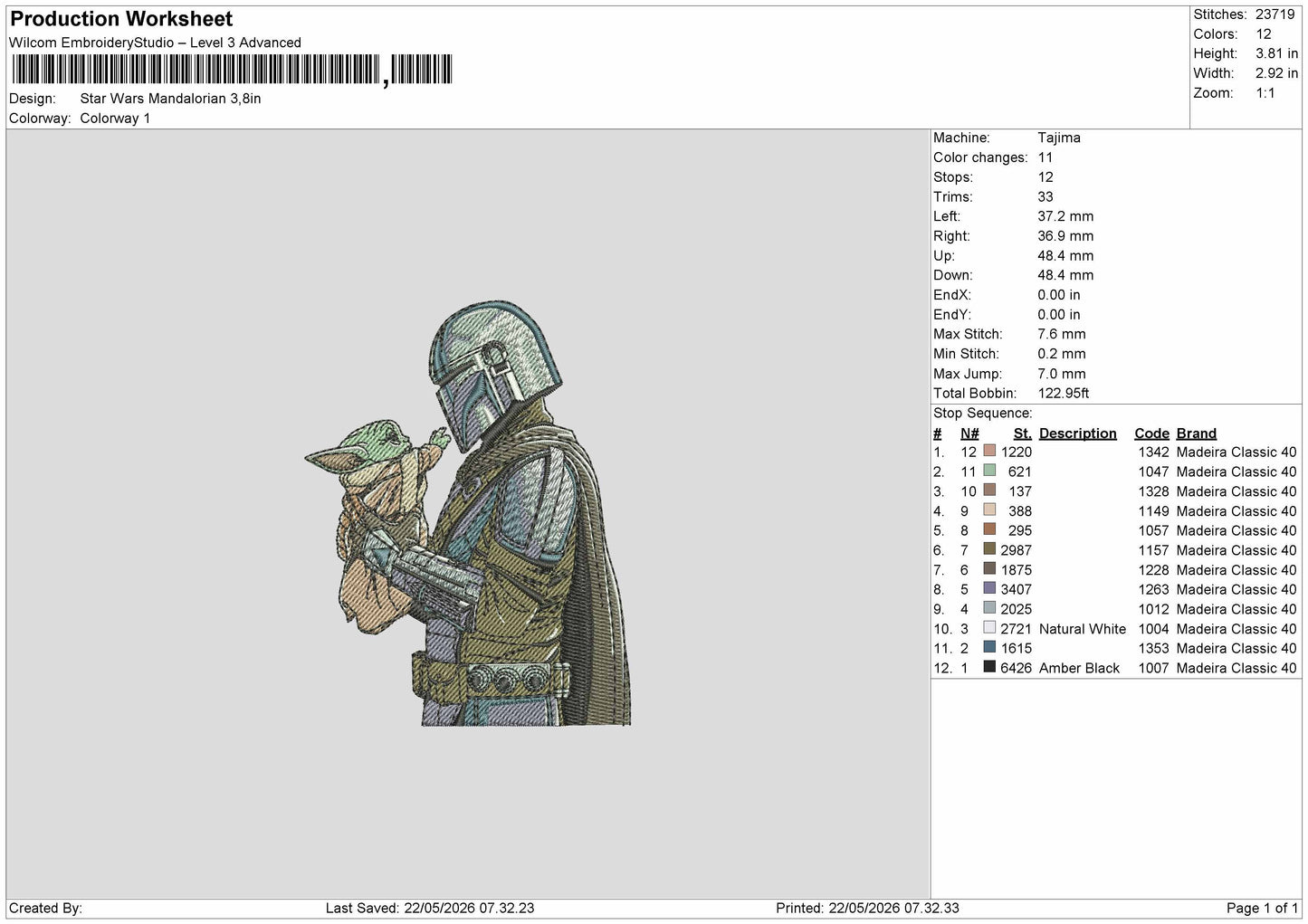 Star Wras Mandalorian Embroidery Machine Design Files