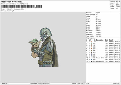 Star Wras Mandalorian Embroidery Machine Design Files