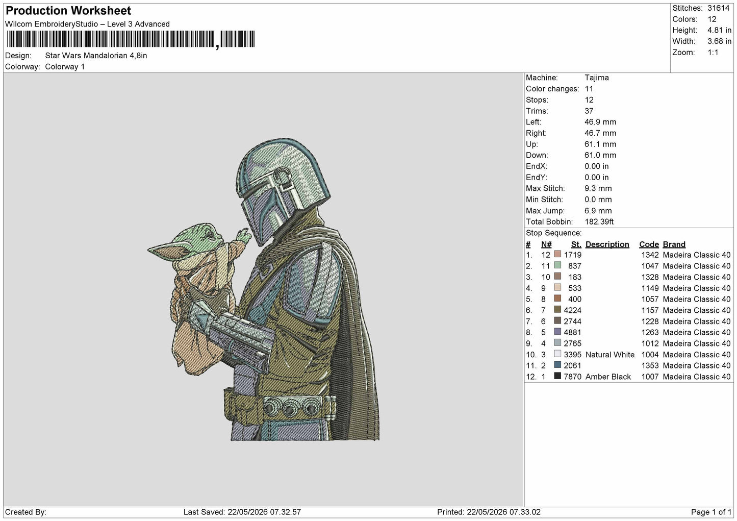 Star Wras Mandalorian Embroidery Machine Design Files