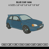 Blue Car 1606 Embroidery File 6 sizes