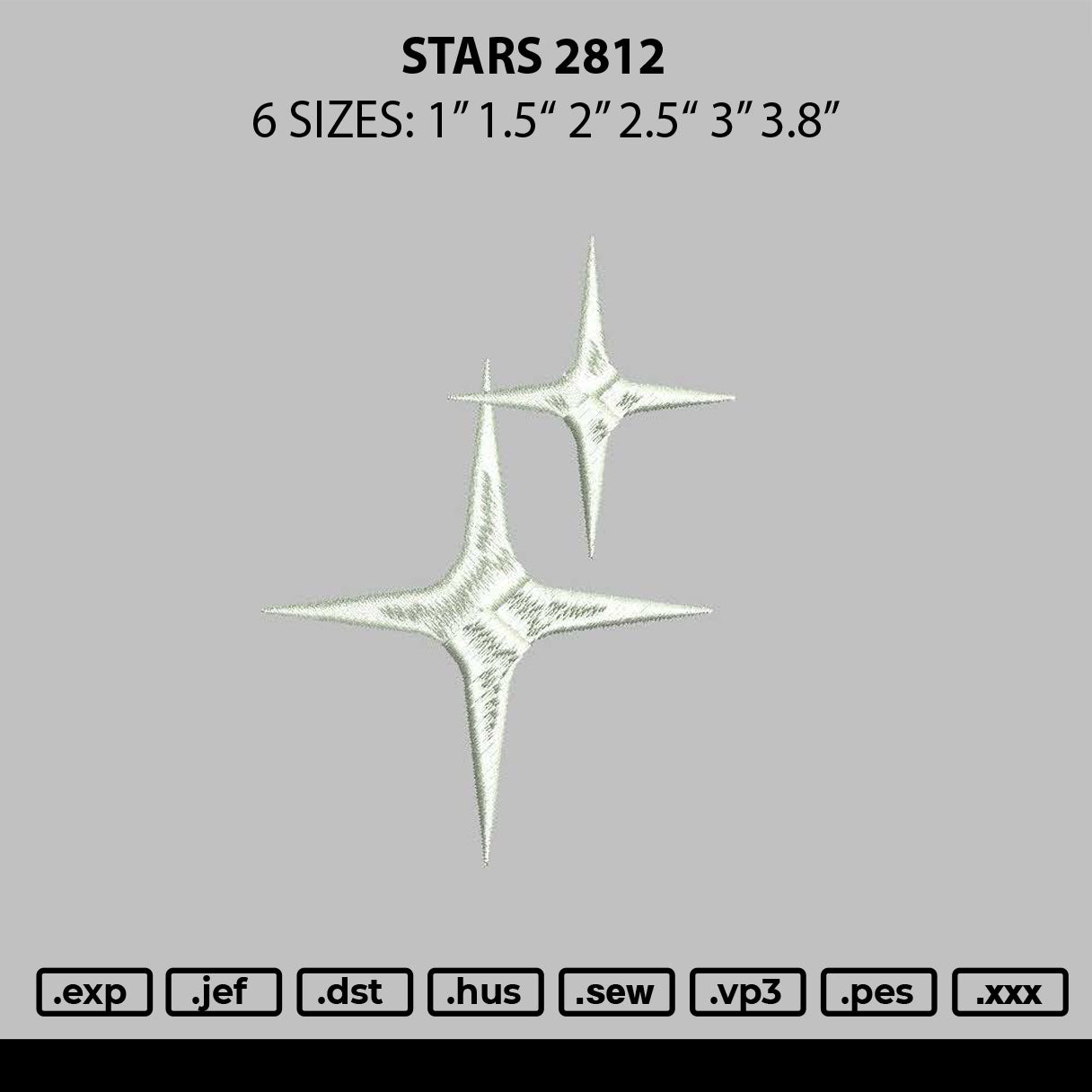 Stars 2811 Embroidery File 6 sizes