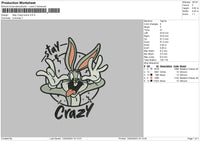 Stay Crazy Embroidery File 6 sizes