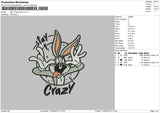 Stay Crazy Embroidery File 6 sizes