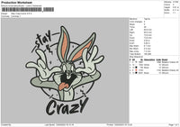 Stay Crazy Embroidery File 6 sizes