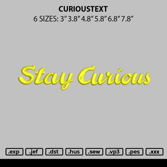 Curioustext Embroidery File 6 sizes