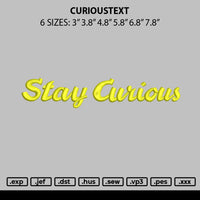 Curioustext Embroidery File 6 sizes