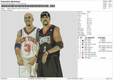 Stephon Marbury and Allen Iverson Embroidery File 6 sizes