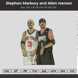 Stephon Marbury and Allen Iverson Embroidery File 6 sizes