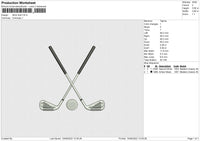 Stick Golf Embroidery File 4 size