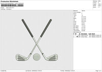 Stick Golf Embroidery File 4 size