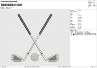 Stick Golf Embroidery File 4 size