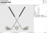 Stick Golf Embroidery File 4 size