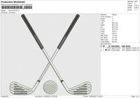 Stick Golf Embroidery File 4 size