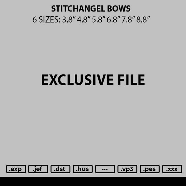 Stitchangel Bows Embroidery File 6 sizes