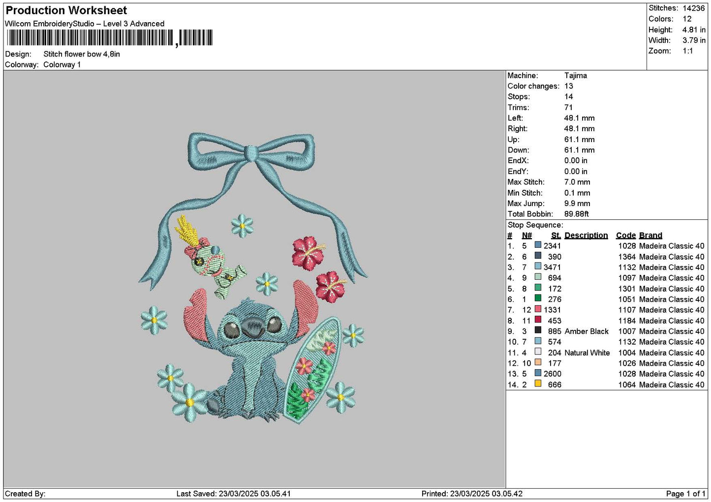 Stitch Flowers 2303 Embroidery File 6 sizes