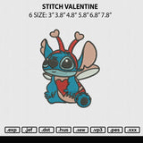 Stitch Valentine Embroidery File 6 sizes