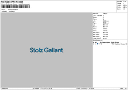 Stolz G Bold Embroidery File 6 sizes