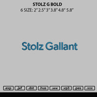Stolz G Bold Embroidery File 6 sizes