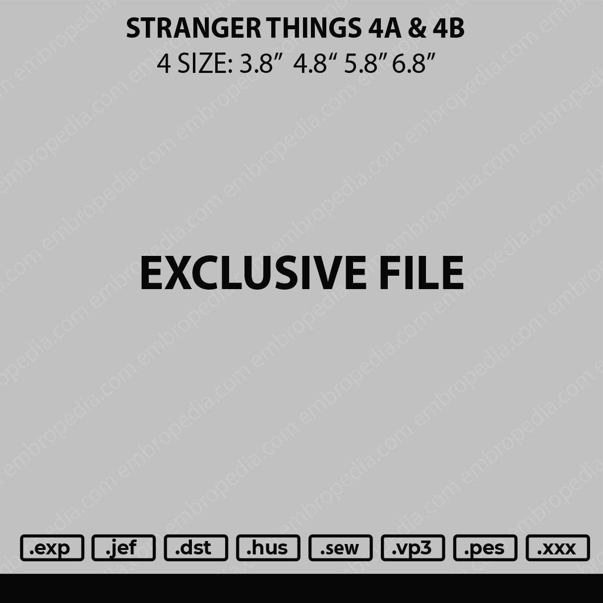 Stranger Things 4a & 4b Embroidery File 4 sizes