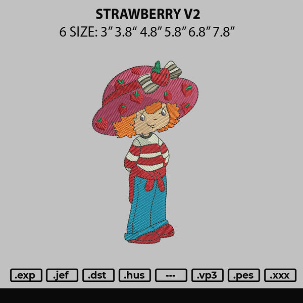 Strawberry V2 Embroidery File 6 sizes