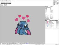 Stitch Heart Embroidery File 5 Size