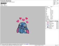 Stitch Heart Embroidery File 5 Size