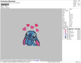 Stitch Heart Embroidery File 5 Size