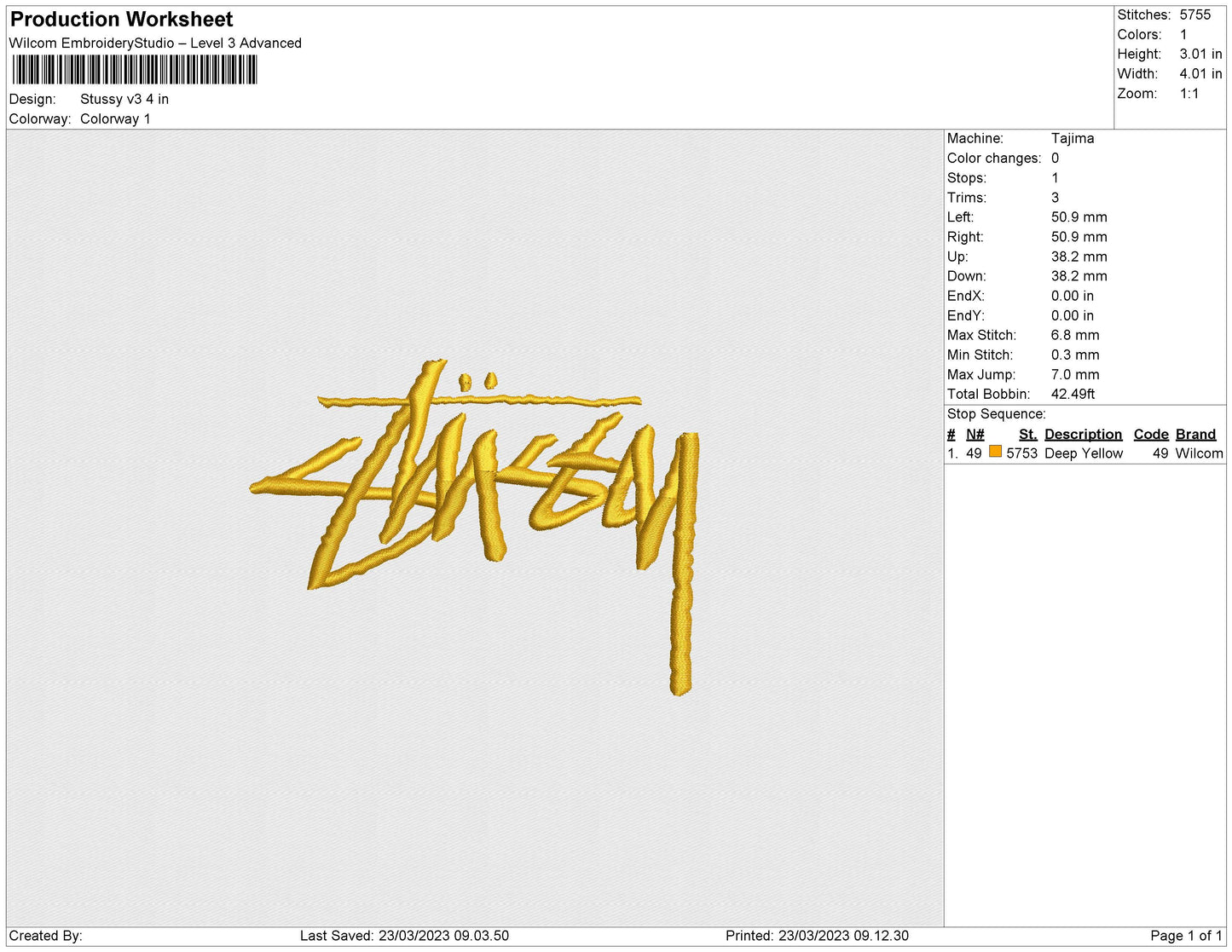 stussy v3 embroidery file