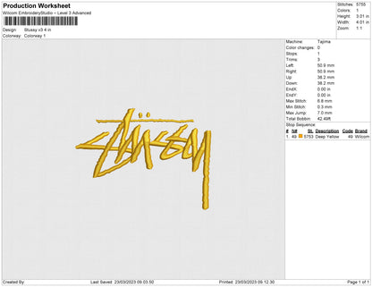 stussy v3 embroidery file