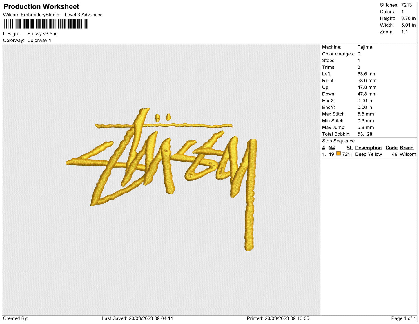 stussy v3 embroidery file