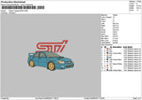 Blue Car Wrx Embroidery File 6 sizes
