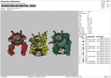 Three Monsters Embroidery File 6 sizes